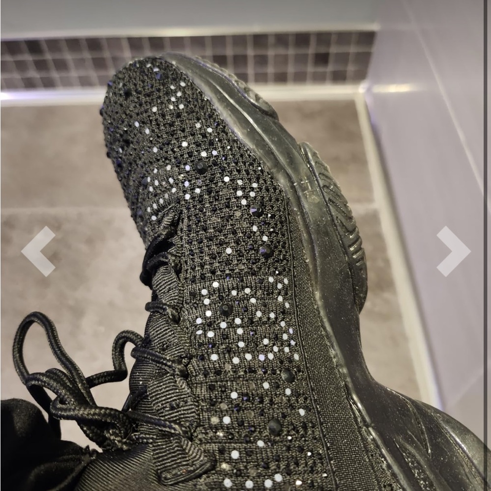 Black Rhinestone Sneakers - Picture 3 of 6